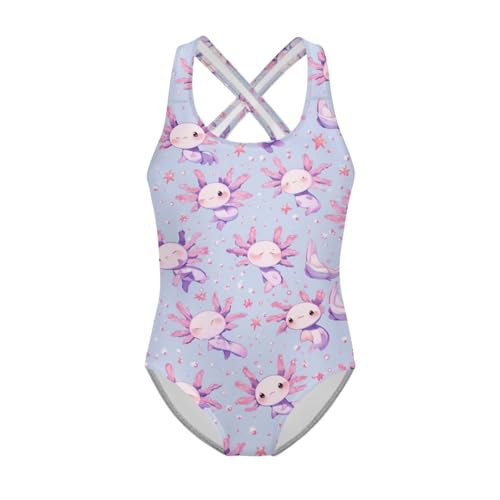 Image of Girls One Piece Swimsuits Quick Dry Beach Bathing Suit Crossback Swimwear 5-14 Years