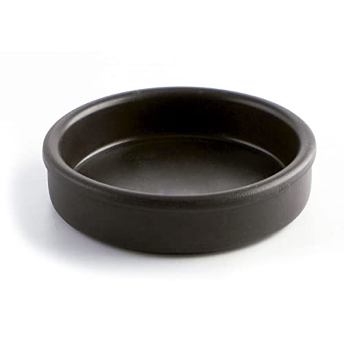 Quid Barro Lux - Bandeja de horno de cerámica, color negro, 18 cm (12 unidades)