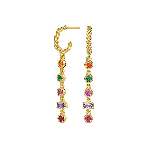Ohrstecker aus Sterlingsilber für Damen, gewebt, gedrehte Farbe, Diamant, Zirkon, Piercing-Ohrring, Schmuck, Pendientes