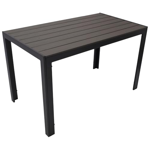 DEGAMO Gartentisch Sorano 70x125cm rechteckig, Gestell Aluminium anthrazit, Tischplatte Kunstholz in Holzoptik dunkelgrau, wetterfest DEGAMO Gartentisch Sorano 70x125cm rechteckig, Gestell Aluminium anthrazit, Tischplatte Kunstholz in Holzoptik dunkelgrau, wetterfest