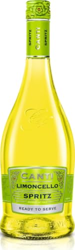 CANTI Limoncello Spritz listo para beber, 8% vol. Una mezcla espumosa que equilibra la vivaz acidez cítrica del limoncello con la ligera frescura de unas burbujas finas. (1 x 750 ml)