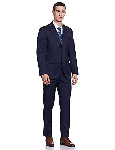 Image of Raymond Wool Blend Men's Full Sleeve Contemporary FIT Fancy Blue Formal Suit