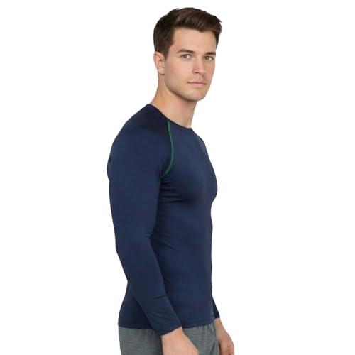 Image of NEVER LOSE Men's Compression Ultima T-Shirt Top Skin Tights Fit Lycra Inner Wear Full Sleeve for Gym Cricket Football Badminton Sports Combo (Pack of 2)