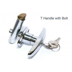 T handle latch kit with lock for trash/linen / recycle chute doors