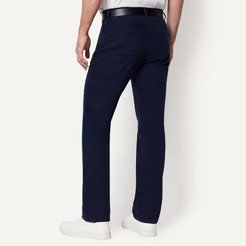 Amazon Essentials Men's Regular Fit Garment Dyed Five Pocket Pant, Navy, 42W x 32L - image 2