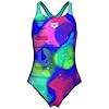 arena Maillot de Bain Performance Spray Paint Swim Pro Back pour Filles