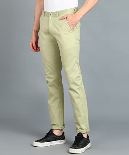 Image of Urbano Fashion Men's Cotton Light Weight Non-Stretch Slim Fit Casual Trousers