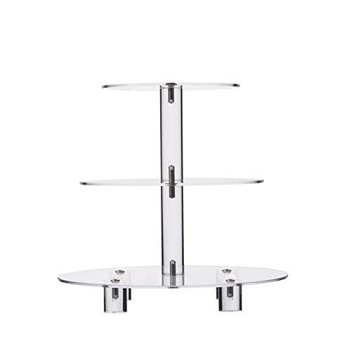 3 Tiers Round Acrylic Cupcake Stand ¨C Clear Dessert Display Stand