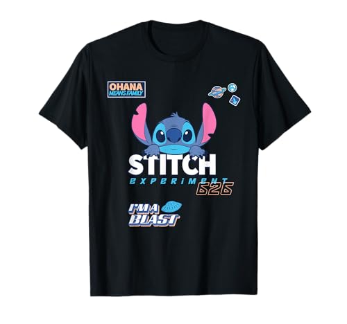 T-shirt Stitch en coton anti-déformation et motif durable Disney I'm A Blast