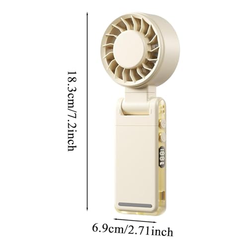 Ventilador de mano portátil recargable de 5 velocidades para colgar en mochila 6