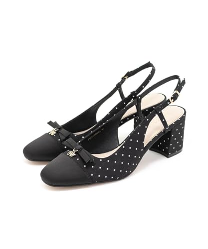 ミニリボンバックストラップパンプス PD37100 BLACK S