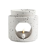 Diseño Práctico: El diseño con la ranura superior permite utilizar agua (recomendamos 3-5 gotas de aceites esenciales), flores secas o hierbas. El soporte inferior para velas admite velas de té estándar (no incluidas). Las formas minimalistas de la lámpara aromática se integran perfectamente en los más diversos estilos de decoración y crean un ambiente armonioso.