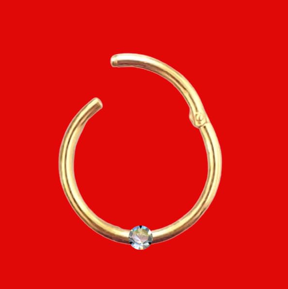 PIERCING Clicker I Echter Diamant I Echt 585 Gelbgold I Maße: 1,0 x 8 mm I Nase Ohr Brust Intim I Online Shop Schmuck kaufen I 46012-8