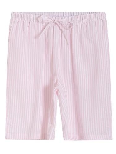 Image of Latuza Women's Cotton Bermuda Long Pajama Shorts Seersucker PJ Sleep Shorts