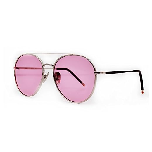 HKUCO Aviator Silver color Metal Frame Retro Fashion Design Transparent Pink Lenses Sunglasses