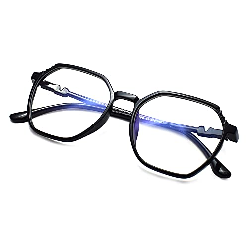 Peter Jones Square Computer Glasses for Women/Girls with Zero Power Blue Light Blocking Glare Lenses (SIZE MEDIUM) AG5196B