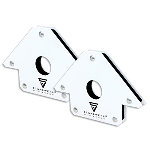 STAHLWERK 2 × Magnet-Schweißwinkel Magnetwinkel Schweißmagnet 45° x 90° x 135°, 22,6 kg / 50 lbs Cover