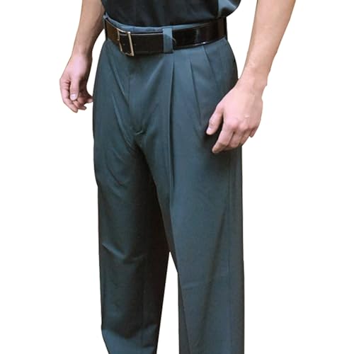 Smitty | BBS-395 | 4-Way Stretch Baseball Umpire Pleated Combo Pants Expander Waistband Softball Umpire Charcoal Grey (40)