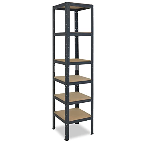 Étagère Métallique Charge Lourde 230x60x50 Cm - 6 Niveaux 145 Kg Par Plateau - Rangement Garage Atelier Cave Blanc