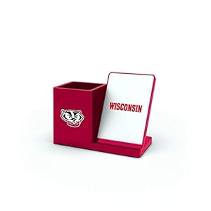 SOAR NCAA Wireless Cell Phone Charger and Desktop Organizer, Wisconsin Badgers