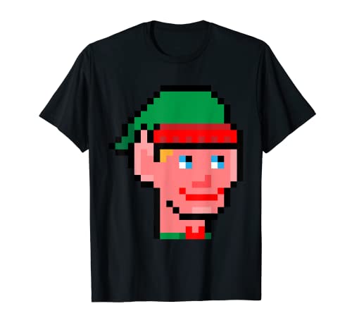 Elf Pixel Art Christmas Pijama Cool Video-juego Gaming Gamer Camiseta