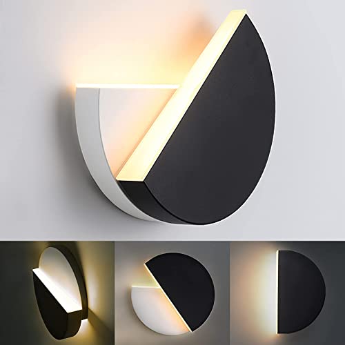 Yolovi LED Wandleuchte Modern Innen Drehbar 12W Wandlampe 3000k Warmweiß 360 ° Einstellbar Wandlampe Cover