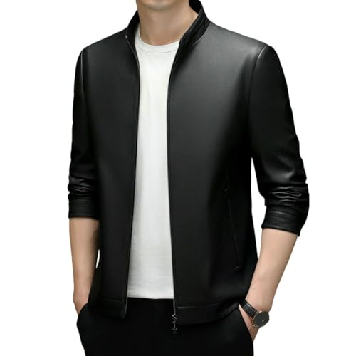 Veste en cuir synthétique de qualité supérieure avec col montant ajusté