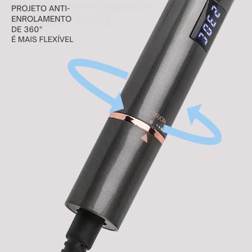 Benedita, Modelador de Cachos Profissional Barril 25mm Bivolt Cerâmica de Titânio Cabo Giratório 55W