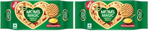 Image of Sunfeast Mom's Magic Rich Cashew Almond Cookies | Roasted Cashew Almond | Rich Butter Biscuits | Mom's Favourite Baked Cookies 189 Gram / 197Gram / 200 Gram /183Gram (weight May Vary) (Pack of 2)