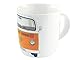BRISA VW Collection - Volkswagen Große Keramik Kaffee-Tee-Cappuccino-Tasse-Becher-Haferl im T2 Bulli Bus Design (Bus Front/Orange)