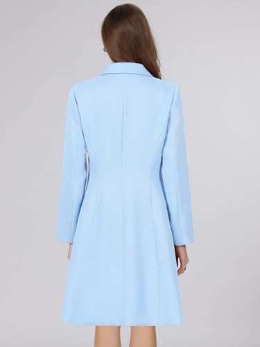 Image of Hobemty Women's Tweed Blazer Dress Collared Double Breasted A-Line Formal Work Dresses