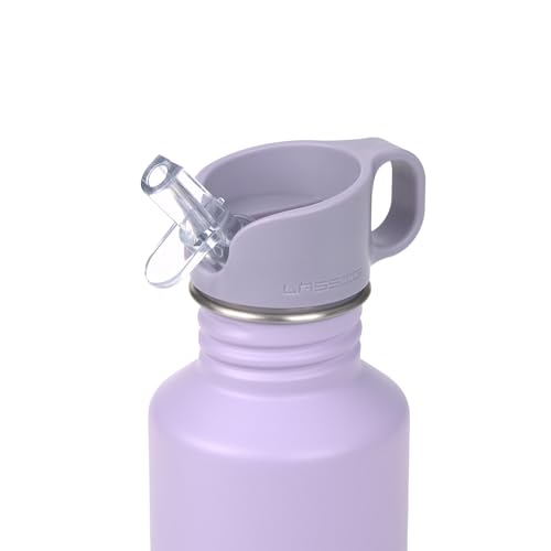 LÄSSIG Trinkflasche Edelstahlflasche BPA-frei 500ml Kinder Kita Kindergarten auslaufsicher mit Sporttrinkverschluss/Bottle Stainless Steel Little Gang Heart lilac 2