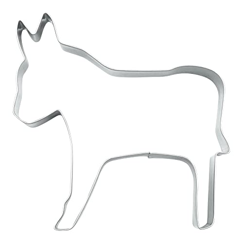 BekkiB 880703 - Stampino per biscotti a forma di asino, 8 cm x 7,8 cm, in acciaio inox, lavabile in lavastoviglie