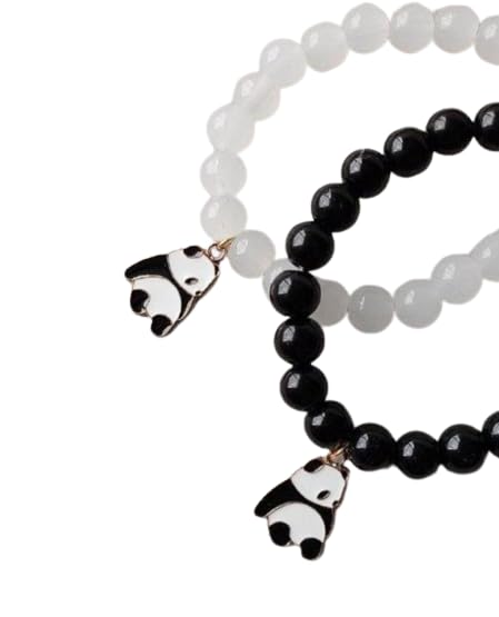 SUPER SOFTENER Panda Love Black & White Bracelet For Unisex Adult (Pack Of 2)