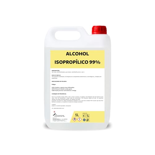 Alcohol Isopropílico | Isopropanol 99.9% Puro - 5 Litros | Limpieza Electrónica y Eliminación de Residuos | Uso Profesional e Industrial