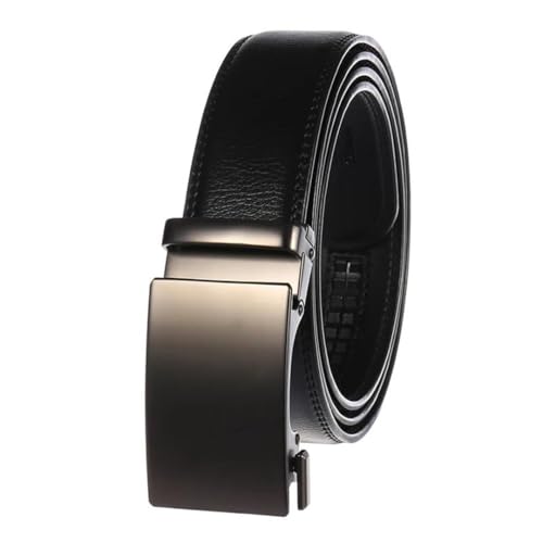 Male 3.5Cm Leather Belt For 130Cm Brown Belt Alloy Automatic Buckle Trouser Belt Brown A 125cm2