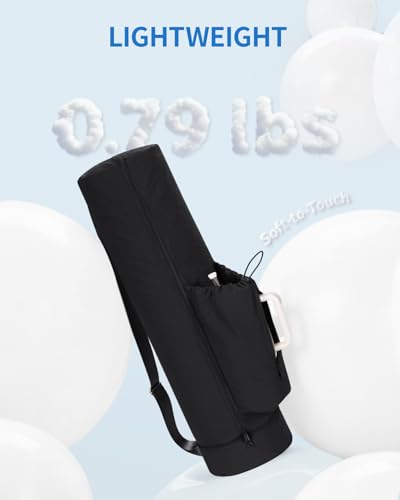 sportsnew Puffy Yoga Mat Bag Yoga Gym Bags for Women Men, Full-Zip Pilates Bag with Wet Pocket & Side Zip Drawstring Pocket Fits Tumblers with Handle, Yoga Mat Storage for Quick Access, Black - Thumbnail 3