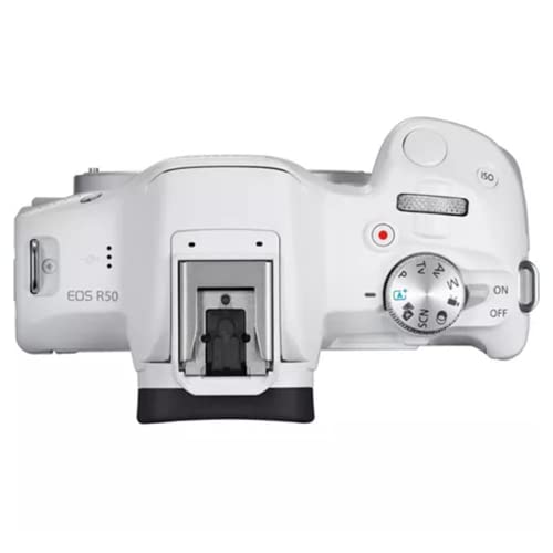 Image of Canon EOS R50 Mirrorless Camera with RF-S18-45mm f /4.5-6.3 is STM Lens (24.2 MP) for Video Vlogging - White