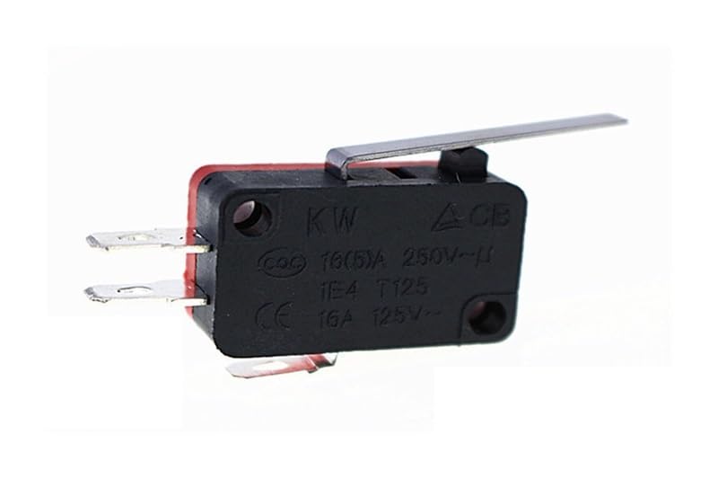 10pcs 15/5 A 250V 16A 125V Long Handle Mininature Microswitch Black+red