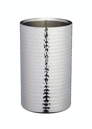 BarCraft BCWCOOLHAM Double-Walled Stainless Steel Wine Bottle Cooler, 12 x 20 cm (4.5