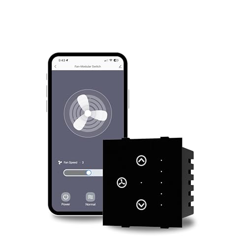 Image of AZIOT SMART MODULAR 1 FAN REGULATOR PREMIUM TOUCH SWITCH - GLASS (Not Acrylic): Elevate Your Home with Effortless Control (Fits in Anchor Roma Classic and similar plates) Not for BLDC fans.