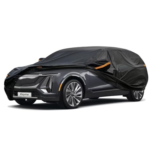 Kayme SUV Car Cover Fit for Cadillac Lyriq (2025-2025) Automobiles All Weather Waterproof, Outdoor Cover Sun Rain Protection, with Lock and Zipper Doo