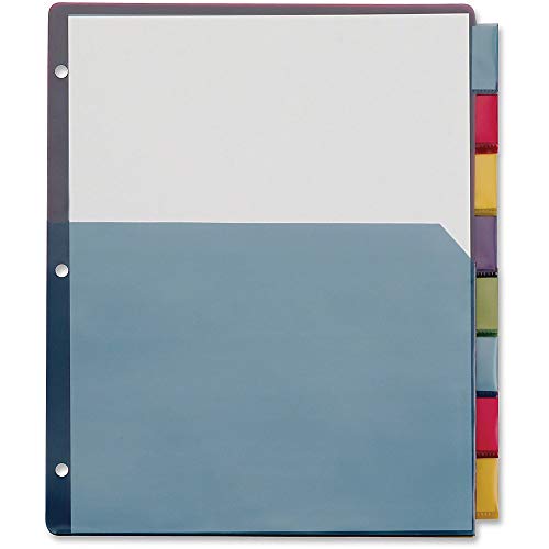 Cardinal Single Pocket Poly Dividers, 8-Tab, Letter Size, Multi-Color (84017)