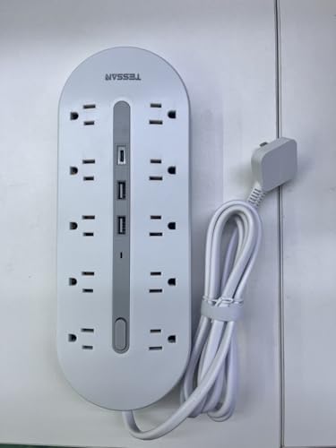 電源タップ 延長コード 2m usb コンセント 8個AC口 3USBポート テーブルタップ usb タップ 3ピン 壁掛け マルチタップ oaタップ たこ足配線 2P/3Pプラグ対応 雷ガード 一括スイッチ TESSAN