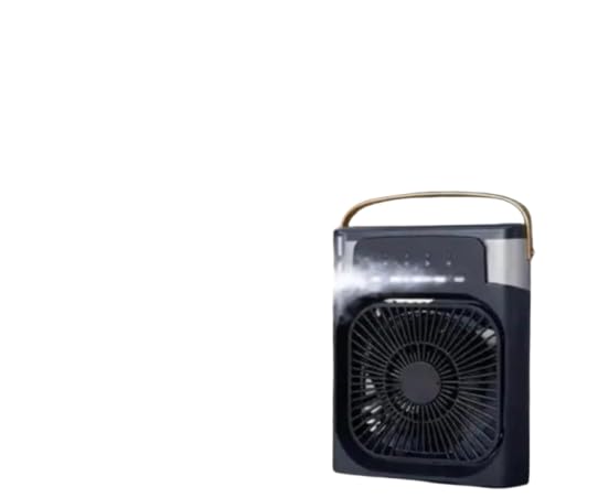 Image of Portable Mini Air Cooler Fan with Water Mist Spray, 600ml Tank, 5 Spray Modes, Adjustable Mist Levels - USB Powered
