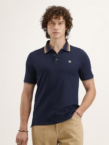 Image of WROGN Men's 100% Cotton Polo T-Shirt | Solid Style | Slim Fit