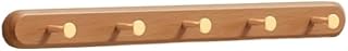 Perchero de Pared de latón y Madera Maciza para Entrada, vestíbulo, Sombreros, Puerta de Entrada, Perchero (Beige, M (marrón Grande))