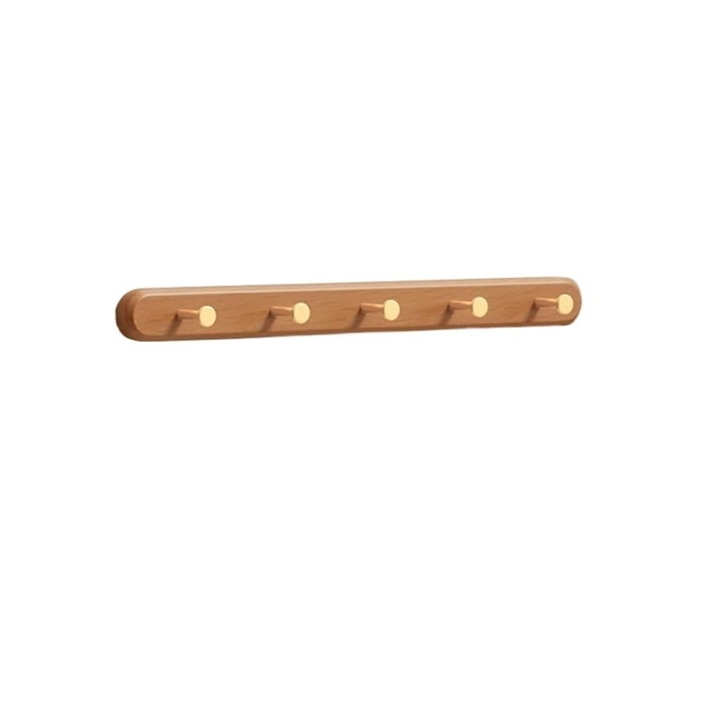 YQINQIN83B Coat Hangers Solid Wood Brass Clothes Hook, Entrance Foyer Hanger, Hat, Wall Mounted, Door for Bedroom(Bruin,Large)