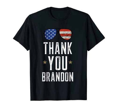 Thank You Brandon & Vintage Bandiera Americana Occhiali Pro Biden Maglietta