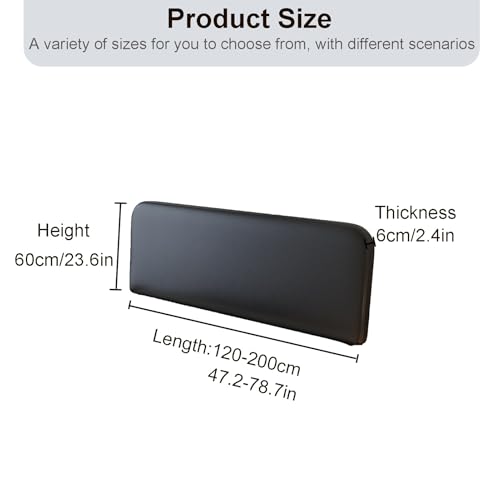 Tapicerowana poduszka na zagłówek w rozmiarze queen size, duży podparcie oparcia, do czytania i relaksu, w łóżku, miękka, wygodna poduszka (brązowa, 200 x 60 x 6 cm)